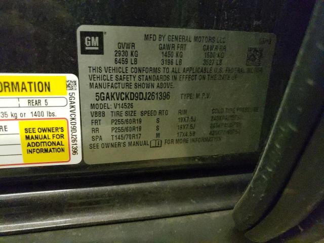 65538772 :رقم المزاد ، 5GAKVCKD9DJ261396 vin ، 2013 Buick Enclave مزاد بيع