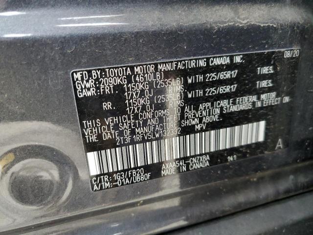 66017572 :رقم المزاد ، 2T3F1RFV5LW132332 vin ، 2020 Toyota Rav4 Le مزاد بيع