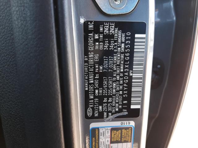 Продаж на аукціоні авто 2020 Kia Sorento L, vin: 5XYPGDA3XLG655310, номер лоту: 66619852