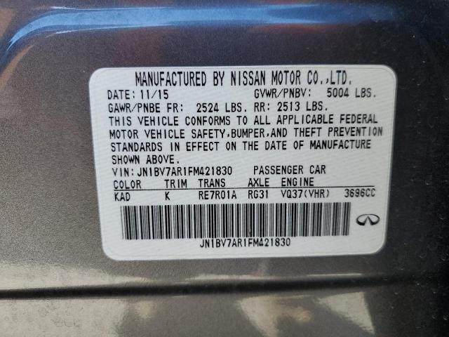 2015 Infiniti Q50 Base მანქანა იყიდება აუქციონზე, vin: JN1BV7AR1FM421830, აუქციონის ნომერი: 66665742
