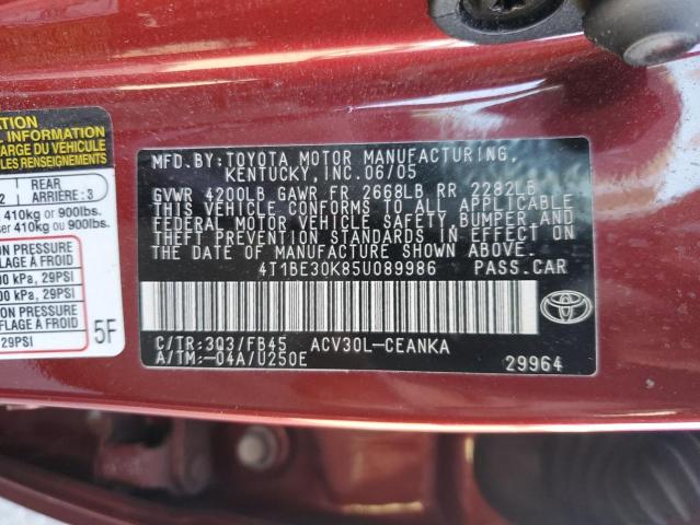 66860662 :رقم المزاد ، 4T1BE30K85U089986 vin ، 2005 Toyota Camry Le مزاد بيع