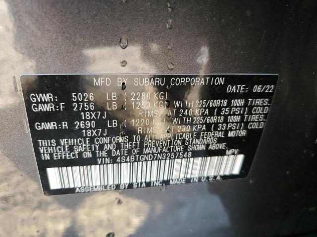 67616742 :رقم المزاد ، 4S4BTGND7N3257548 vin ، 2022 Subaru Outback Limited Xt مزاد بيع