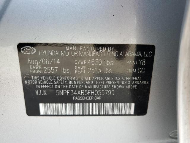 67831082 :رقم المزاد ، 5NPE34AB5FH055799 vin ، 2015 Hyundai Sonata Sport مزاد بيع