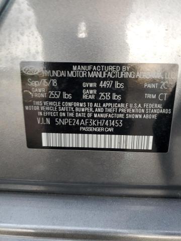Aukcja sprzedaży 2019 Hyundai Sonata Se, vin: 5NPE24AF3KH741453, numer aukcji: 67741512