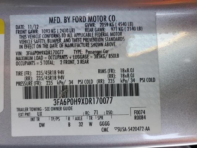 Продажа на аукционе авто 2013 Ford Fusion Se, vin: 3FA6P0H9XDR170077, номер лота: 67281252