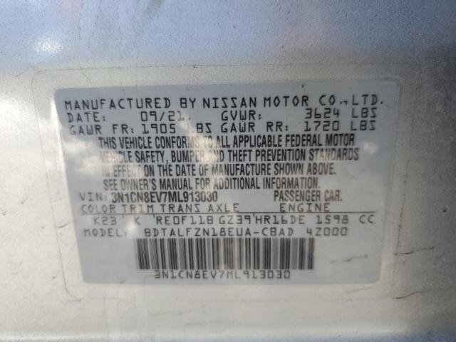 Aukcja sprzedaży 2021 Nissan Versa Sv, vin: 3N1CN8EV7ML913030, numer aukcji: 67996032