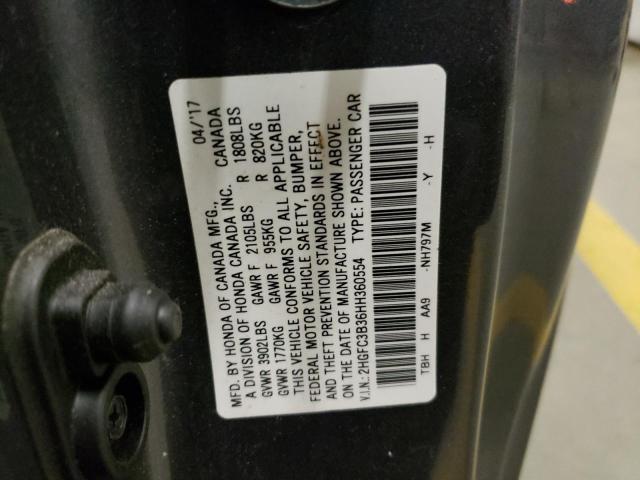 Aukcja sprzedaży 2017 Honda Civic Ex, vin: 2HGFC3B36HH360554, numer aukcji: 68140262