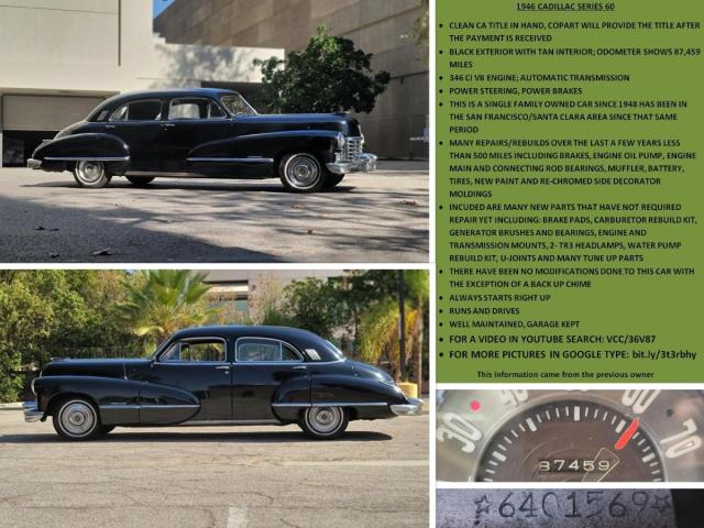 Aukcja sprzedaży 1946 Cadillac 60, vin: 6401569, numer aukcji: 66504632
