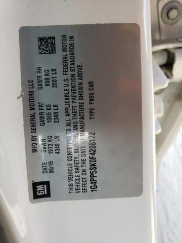 69257402 :رقم المزاد ، 1G4PP5SK0F4208172 vin ، 2015 Buick Verano مزاد بيع