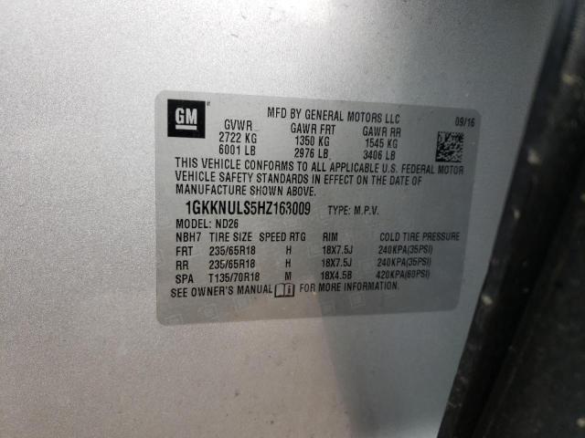 Продажа на аукционе авто 2017 Gmc Acadia Slt-1, vin: 1GKKNULS5HZ163009, номер лота: 69079802