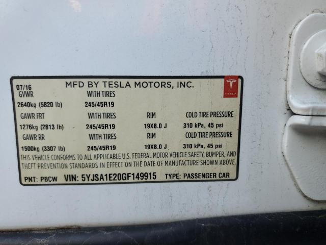 Aukcja sprzedaży 2016 Tesla Model S, vin: 5YJSA1E20GF149915, numer aukcji: 67880912