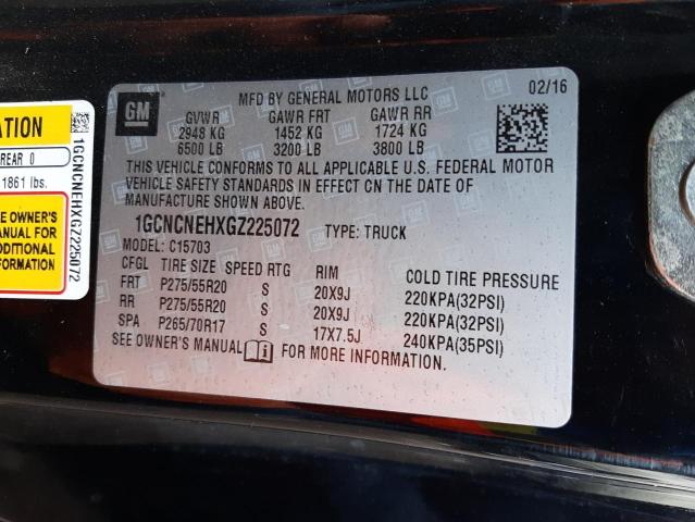 Aukcja sprzedaży 2016 Chevrolet Silverado C1500, vin: 1GCNCNEHXGZ225072, numer aukcji: 69645012