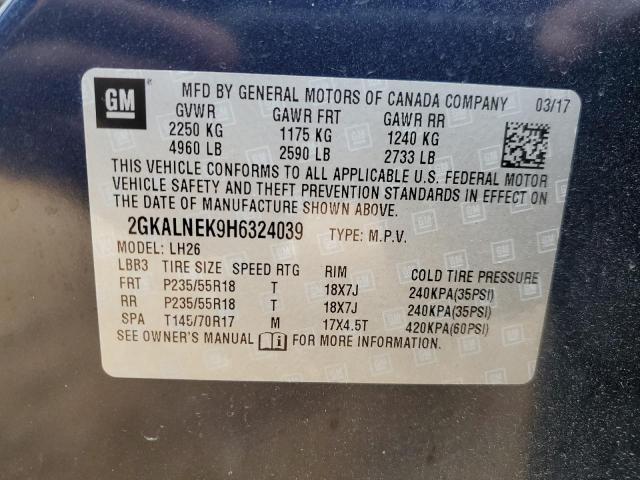 2017 Gmc Terrain Sle მანქანა იყიდება აუქციონზე, vin: 2GKALNEK9H6324039, აუქციონის ნომერი: 69378772