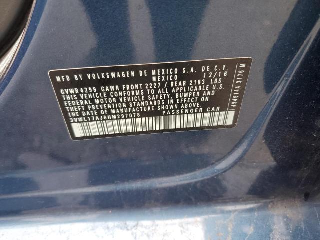 Aukcja sprzedaży 2017 Volkswagen Jetta Sel, vin: 3VWL17AJ6HM297078, numer aukcji: 68776302