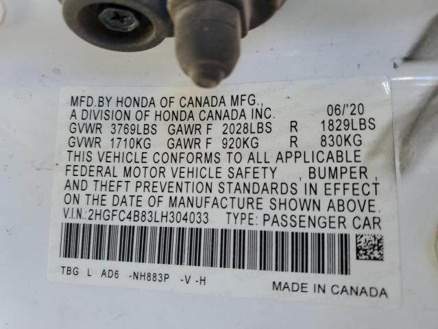 Продажа на аукционе авто 2020 Honda Civic Spor, vin: 2HGFC4B83LH304033, номер лота: 68372492