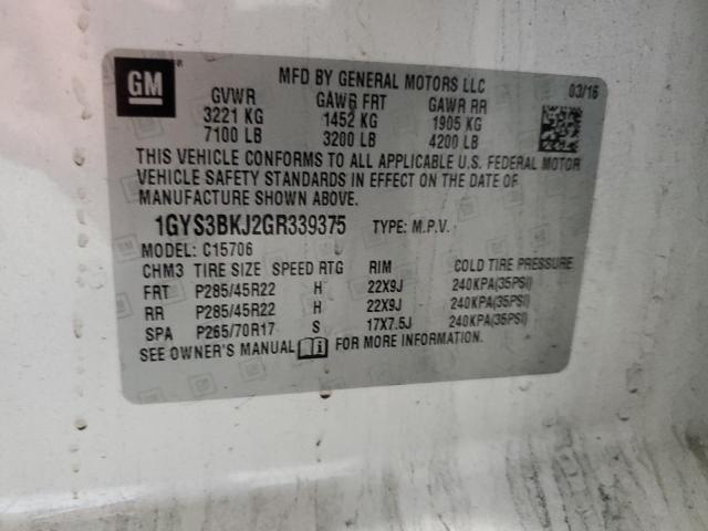 Aukcja sprzedaży 2016 Cadillac Escalade Luxury, vin: 1GYS3BKJ2GR339375, numer aukcji: 69988042