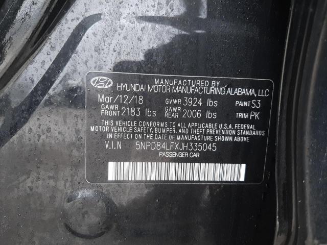 69389412 :رقم المزاد ، 5NPD84LFXJH335045 vin ، 2018 Hyundai Elantra Sel مزاد بيع