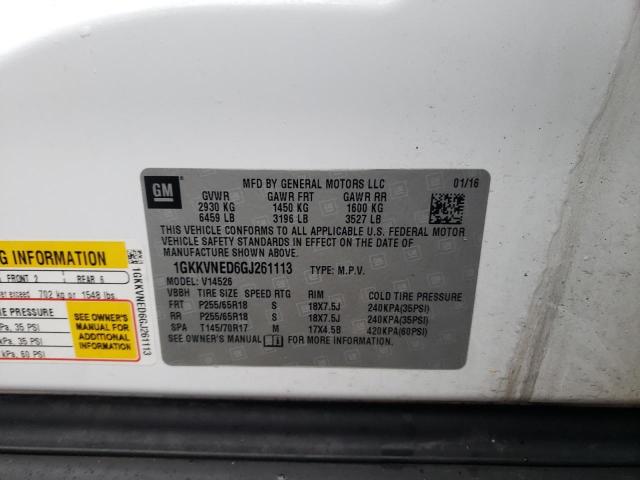 70430412 :رقم المزاد ، 1GKKVNED6GJ261113 vin ، 2016 Gmc Acadia Sle مزاد بيع