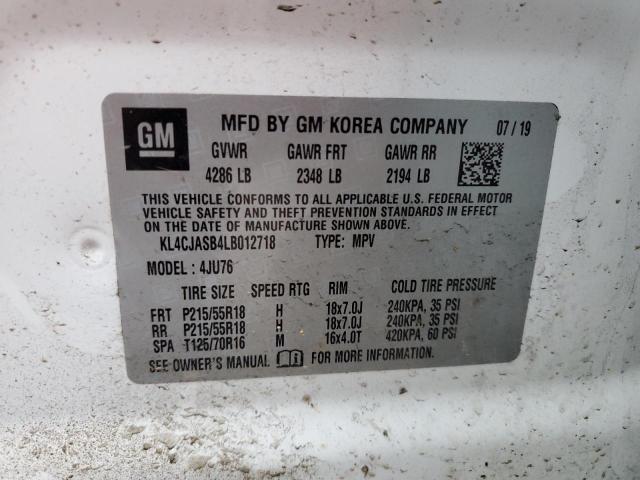 2020 Buick Encore Preferred მანქანა იყიდება აუქციონზე, vin: KL4CJASB4LB012718, აუქციონის ნომერი: 70398052