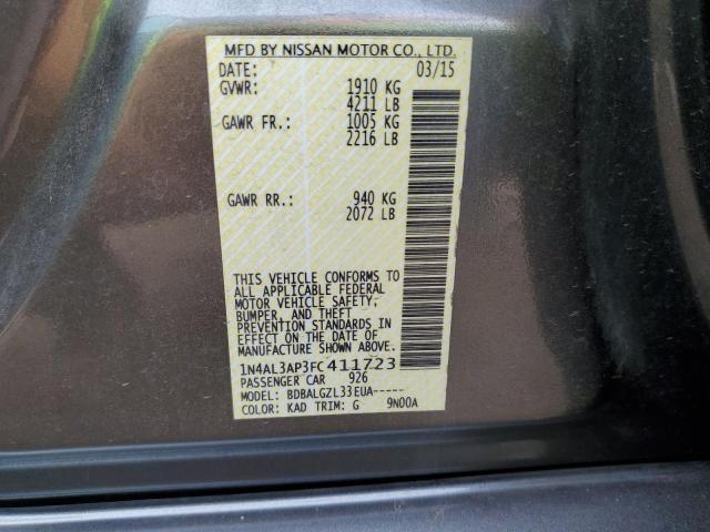 Aukcja sprzedaży 2015 Nissan Altima 2.5, vin: 1N4AL3AP3FC411723, numer aukcji: 70450782
