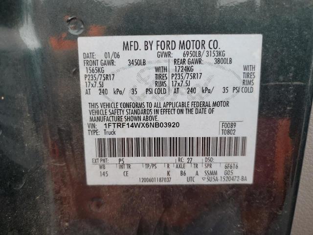 70666472 :رقم المزاد ، 1FTRF14WX6NB03920 vin ، 2006 Ford F150 مزاد بيع