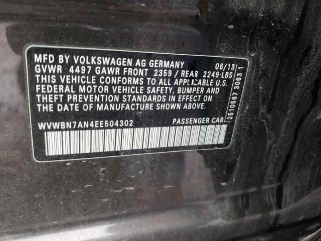 2014 Volkswagen Cc Sport მანქანა იყიდება აუქციონზე, vin: WVWBN7AN4EE504302, აუქციონის ნომერი: 70257102