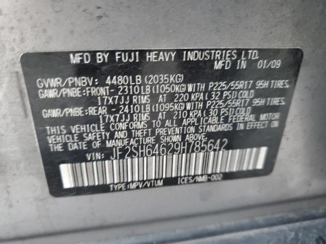 2009 Subaru Forester 2.5x Limited მანქანა იყიდება აუქციონზე, vin: JF2SH64629H785642, აუქციონის ნომერი: 70196282