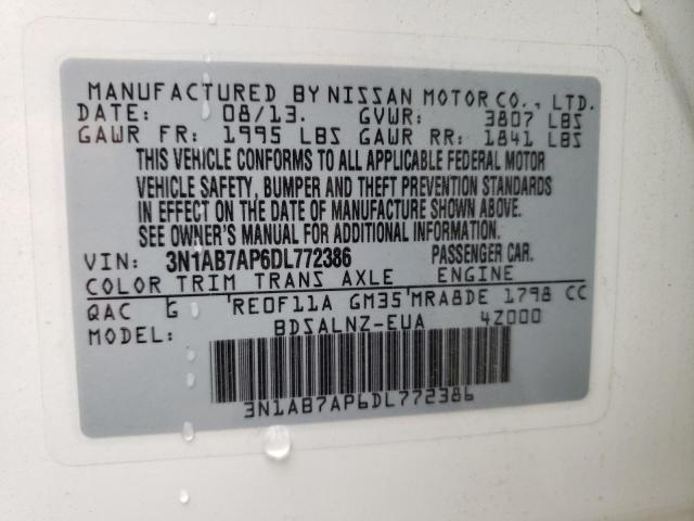 70331662 :رقم المزاد ، 3N1AB7AP6DL772386 vin ، 2013 Nissan Sentra S مزاد بيع