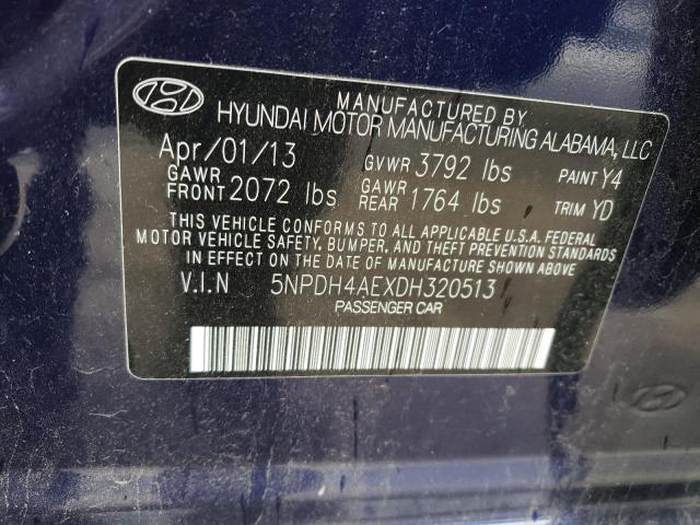70730592 :رقم المزاد ، 5NPDH4AEXDH320513 vin ، 2013 Hyundai Elantra Gls مزاد بيع