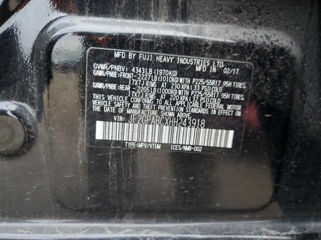 71284452 :رقم المزاد ، JF2GPABCXHH243918 vin ، 2017 Subaru Crosstrek Premium مزاد بيع