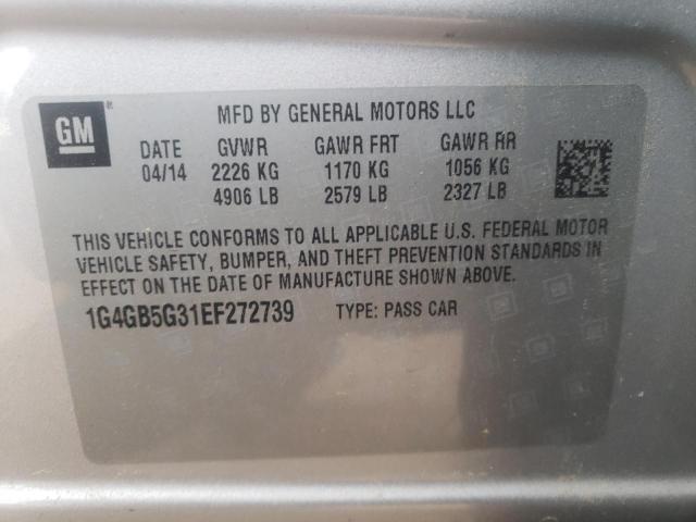 Продажа на аукционе авто 2014 Buick Lacrosse, vin: 1G4GB5G31EF272739, номер лота: 70941592
