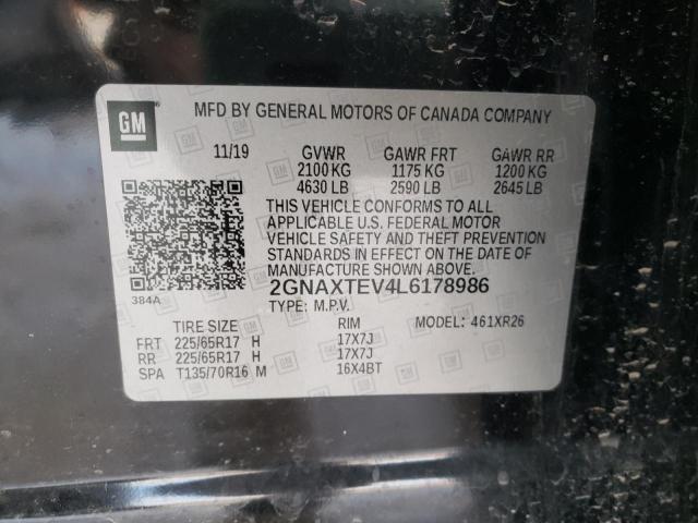 Продаж на аукціоні авто 2020 Chevrolet Equinox Lt, vin: 2GNAXTEV4L6178986, номер лоту: 70563772