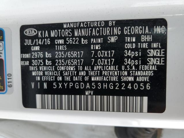2017 Kia Sorento Lx მანქანა იყიდება აუქციონზე, vin: 5XYPGDA53HG224056, აუქციონის ნომერი: 71427552