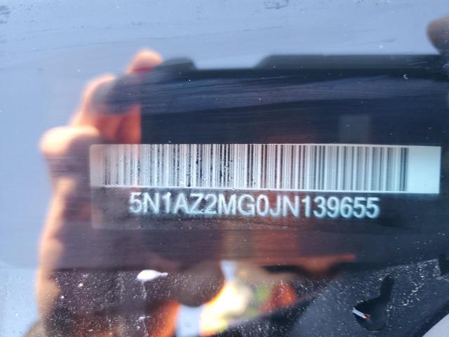 2018 Nissan Murano S მანქანა იყიდება აუქციონზე, vin: 5N1AZ2MG0JN139655, აუქციონის ნომერი: 71699612