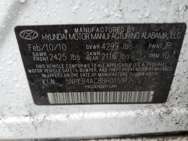 70897842 :رقم المزاد ، 5NPEB4AC8BH015917 vin ، 2011 Hyundai Sonata Gls مزاد بيع