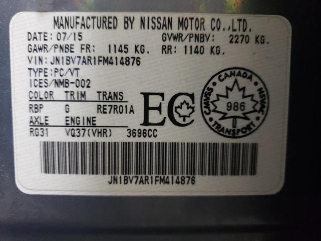Aukcja sprzedaży 2015 Infiniti Q50 Base, vin: JN1BV7AR1FM414876, numer aukcji: 71364802