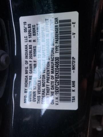 Aukcja sprzedaży 2019 Honda Civic Sport, vin: 19XFC2F82KE040830, numer aukcji: 68040922