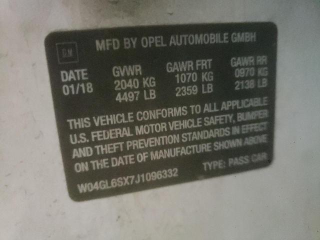 Продаж на аукціоні авто 2018 Buick Regal Preferred, vin: W04GL6SX7J1096332, номер лоту: 72068382