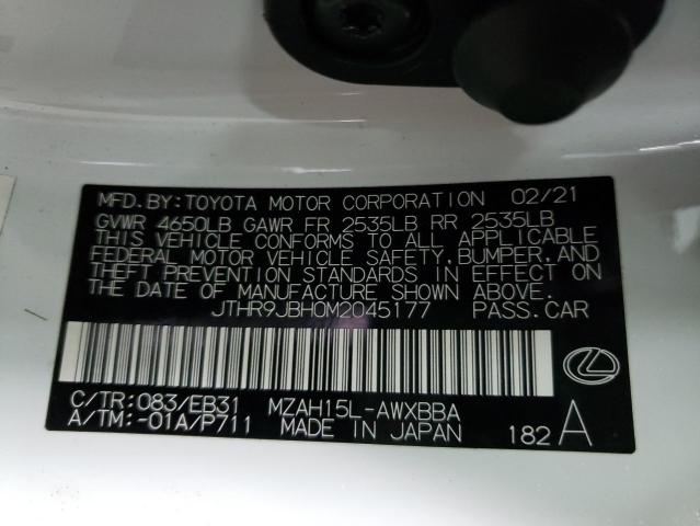 Aukcja sprzedaży 2021 Lexus Ux 250h, vin: JTHR9JBH0M2045177, numer aukcji: 71497822