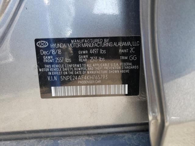 70726902 :رقم المزاد ، 5NPE24AF4KH765793 vin ، 2019 Hyundai Sonata Se مزاد بيع