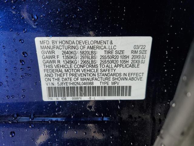 Aukcja sprzedaży 2022 Acura Mdx Advance, vin: 5J8YE1H82NL046988, numer aukcji: 72090292