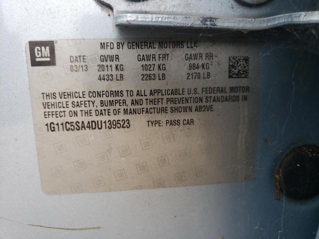 72204172 :رقم المزاد ، 1G11C5SA4DU139523 vin ، 2013 Chevrolet Malibu 1lt مزاد بيع