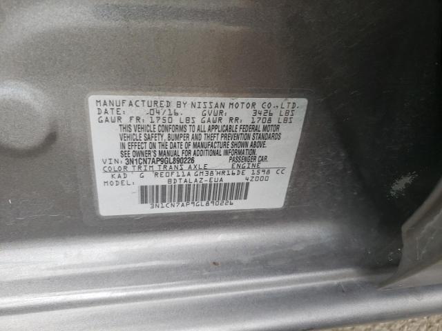 Aukcja sprzedaży 2016 Nissan Versa S, vin: 3N1CN7AP9GL890226, numer aukcji: 72462642