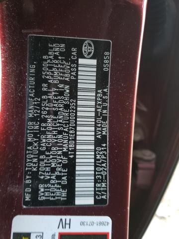 Aukcja sprzedaży 2013 Toyota Avalon Hybrid, vin: 4T1BD1EB7DU002352, numer aukcji: 71486512