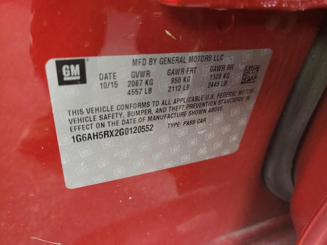 Aukcja sprzedaży 2016 Cadillac Ats Luxury, vin: 1G6AH5RX2G0120552, numer aukcji: 72924302