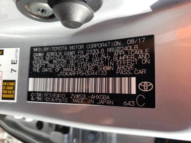 2017 Toyota Prius Prime მანქანა იყიდება აუქციონზე, vin: JTDKARFP5H3044133, აუქციონის ნომერი: 72877812