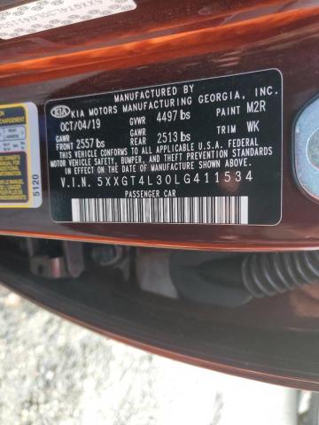 72106682 :رقم المزاد ، 5XXGT4L30LG411534 vin ، 2020 Kia Optima Lx مزاد بيع