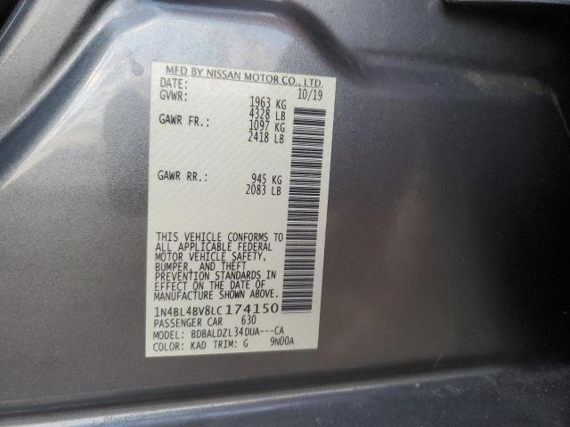 Продаж на аукціоні авто 2020 Nissan Altima S, vin: 1N4BL4BV8LC174150, номер лоту: 72598592