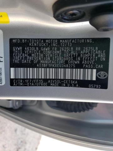 Продажа на аукционе авто 2014 Toyota Camry L, vin: 4T1BF1FKXEU348275, номер лота: 72590022