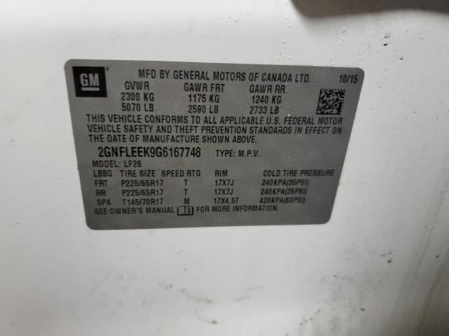 72031122 :رقم المزاد ، 2GNFLEEK9G6167748 vin ، 2016 Chevrolet Equinox Ls مزاد بيع